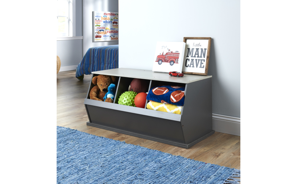 Badger Basket Three Bin Stackable Toy Storage Cubby