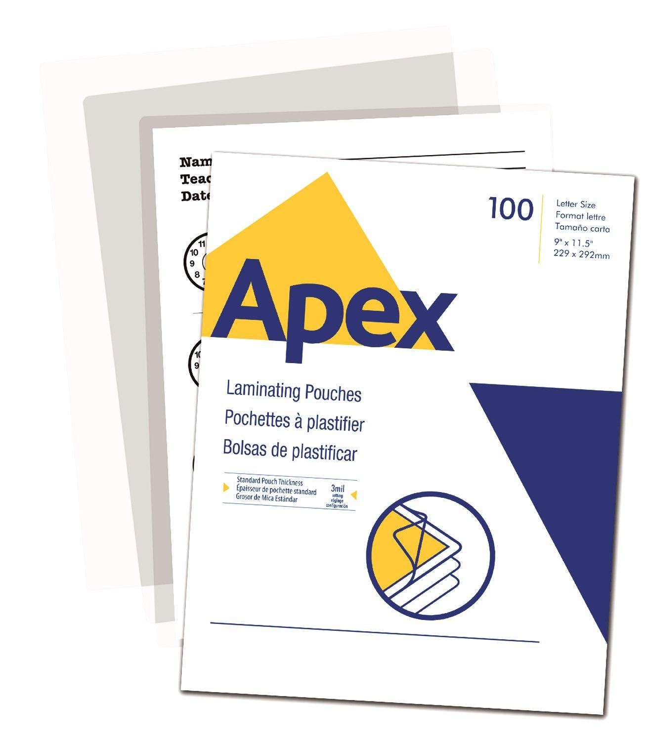 Fellowes Apex (A4) 100 Micron Laminating Pouches (Clear) 100 Pack