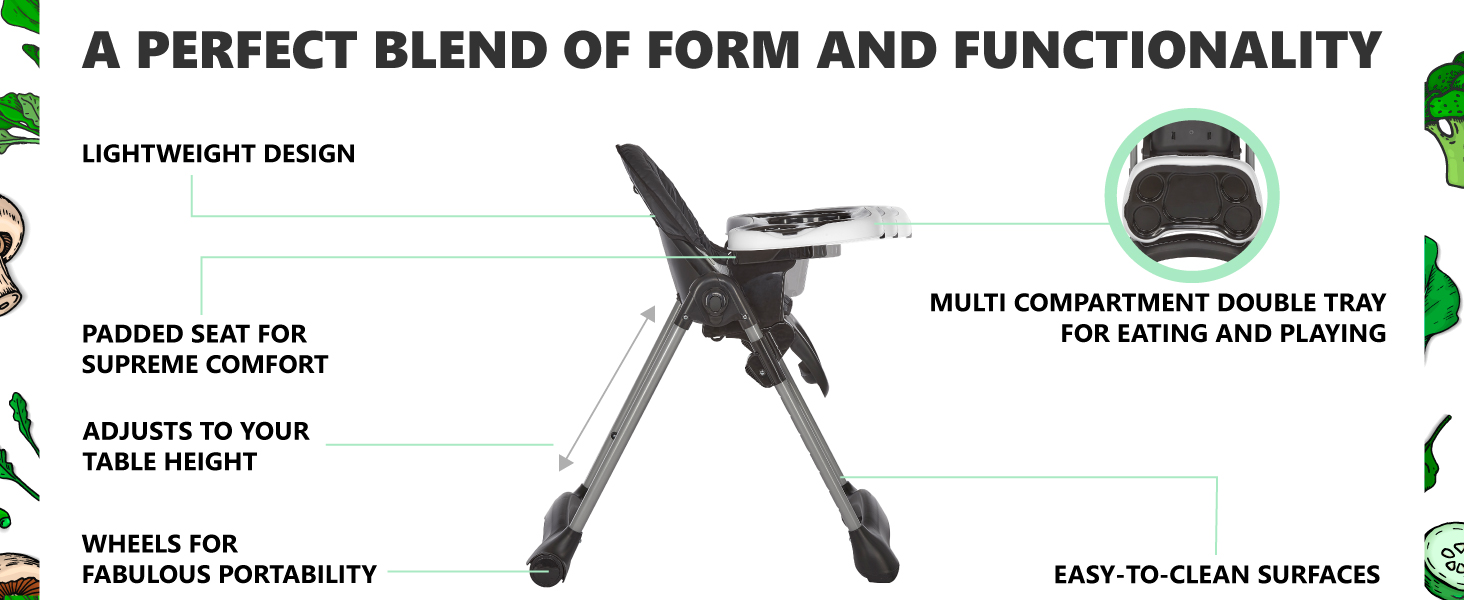 Dream On Me Solid Times High Chair for Babies and Toddlers