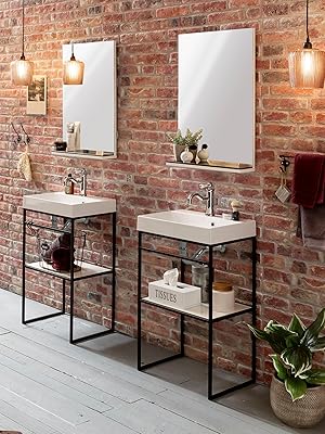 Moris Espejo, Weiß Glanz Lack, 13 x 50.1 x 78.6 cm : Amazon ...