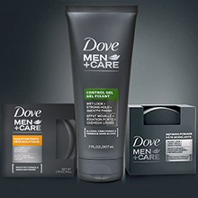 Try the entire line of Dove Men+Care products.