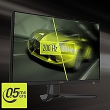 200 Hz Bildwiederholungsrate, 0,5 ms (GtG, Min.) Reaktionszeit