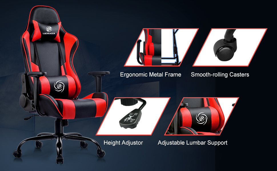 Luckracer Gaming Chair Ergonomic Desk Chair Racing Style Office Computer Chair With High Back Support 360 Swivel 150 Reclining Rocking Function For Children Teenagers And Adults Red Amazon Co Uk Home Kitchen Luckracer Gaming Chair Ergonomic Desk Chair Racing Style Office Computer Chair With High Back Support 360 Swivel 150 Reclining Rocking Function For Children Teenagers And Adults Red Amazon Co Uk Home Kitchen
