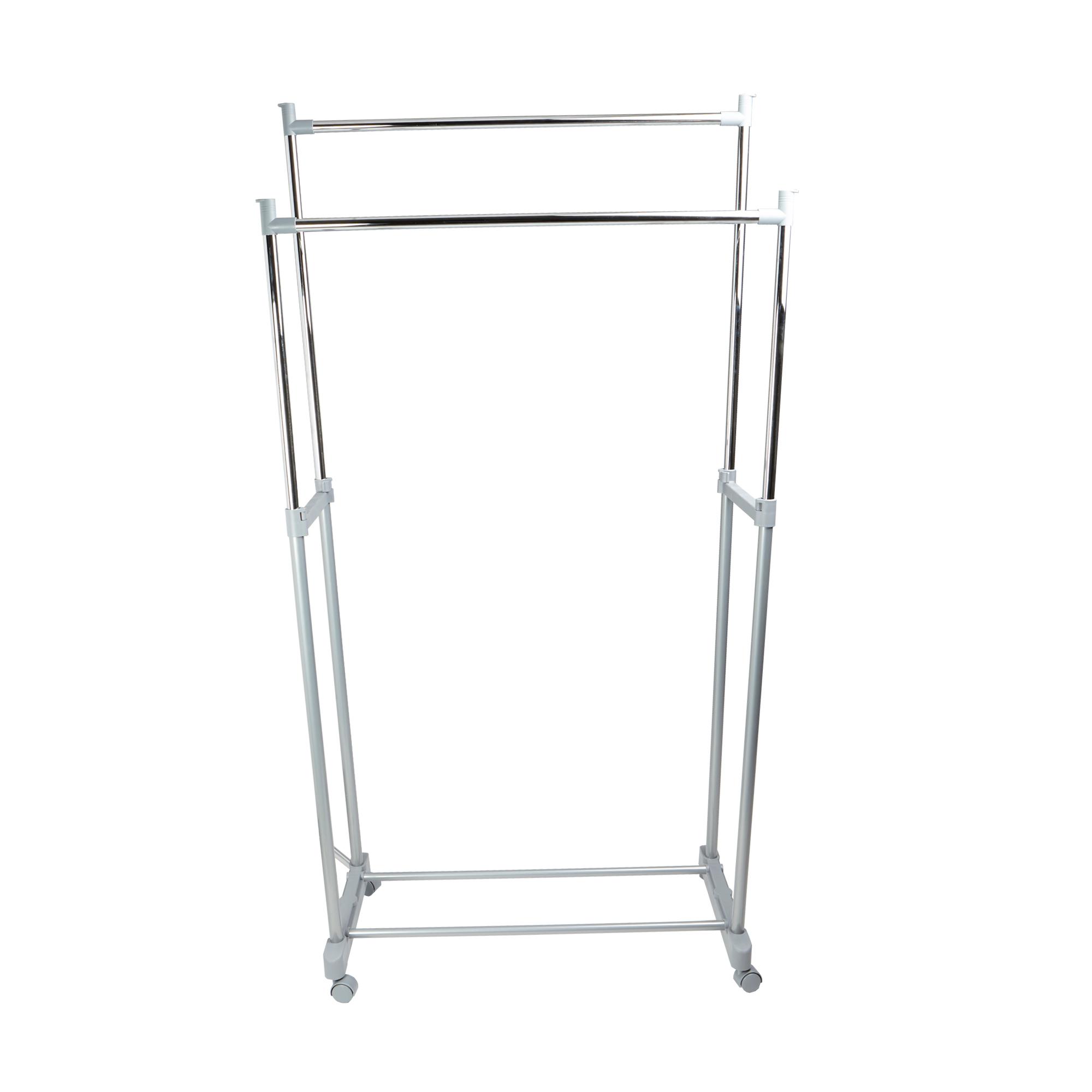 Mind Reader 2 Tier Double Rod Garment Rack, Adjustable