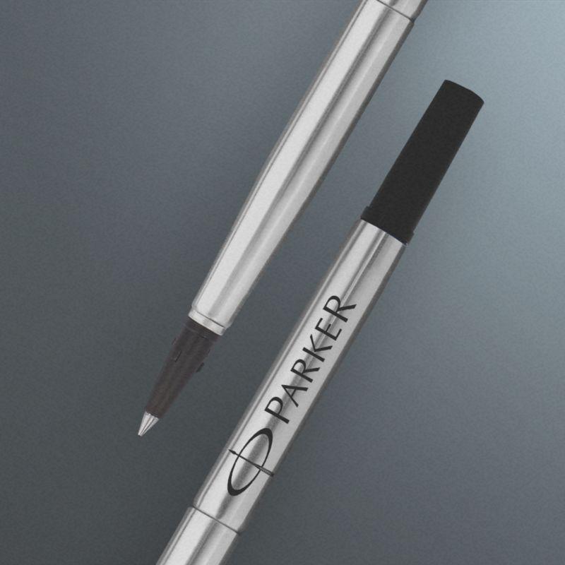 PARKER QUINK Rollerball Pen Ink Refills, Medium, Black, 2 Count Pen