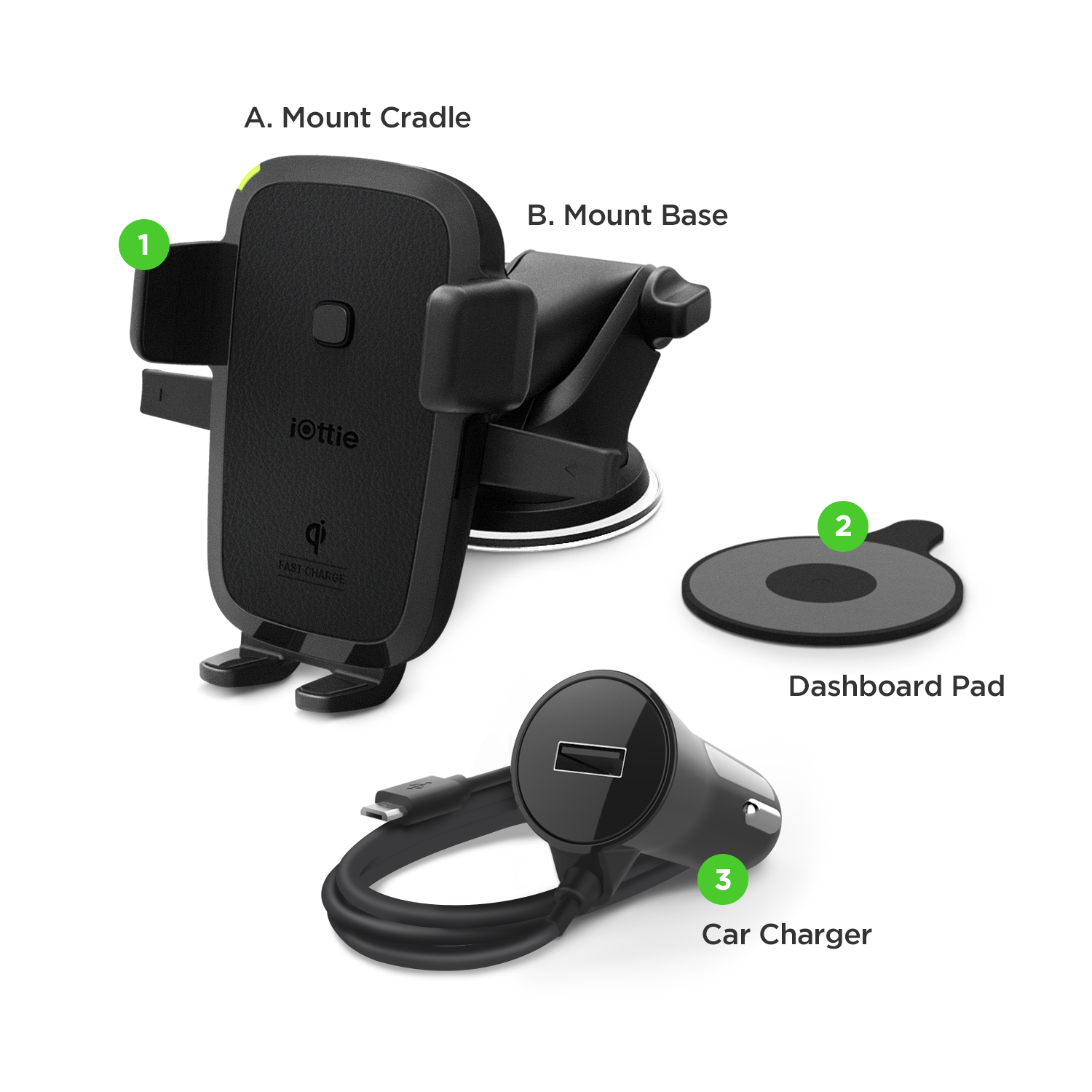 Amazon.com: iOttie Easy One Touch Qi Wireless Fast Charge Car Mount for Samsung Galaxy S9 Plus 