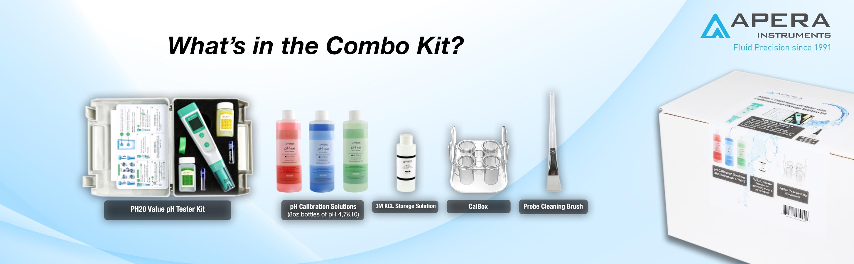 Apera AI209T PH20 Value pH Tester Combo Kit with 8oz Calibration