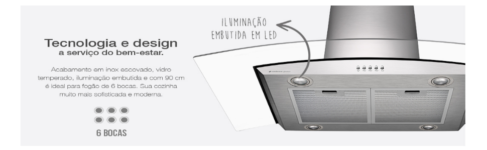 Coifa de Ilha gourmet Cadence