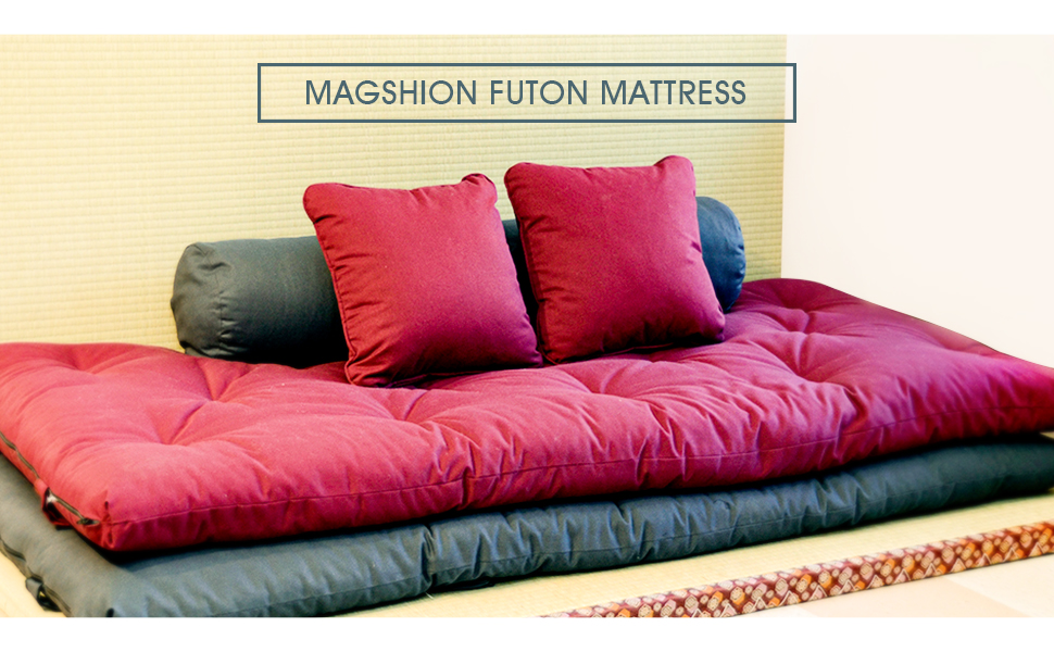 Rolling Bed Japanese Futon Roll Up Thai Bed Floor Mattresses 30" Wide (Navy) Home