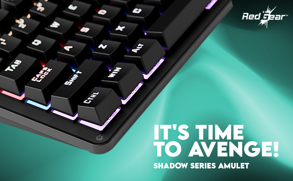 Redgear Shadow Amulet Keyboard: Clicky Blue Switches & Rainbow LED -6