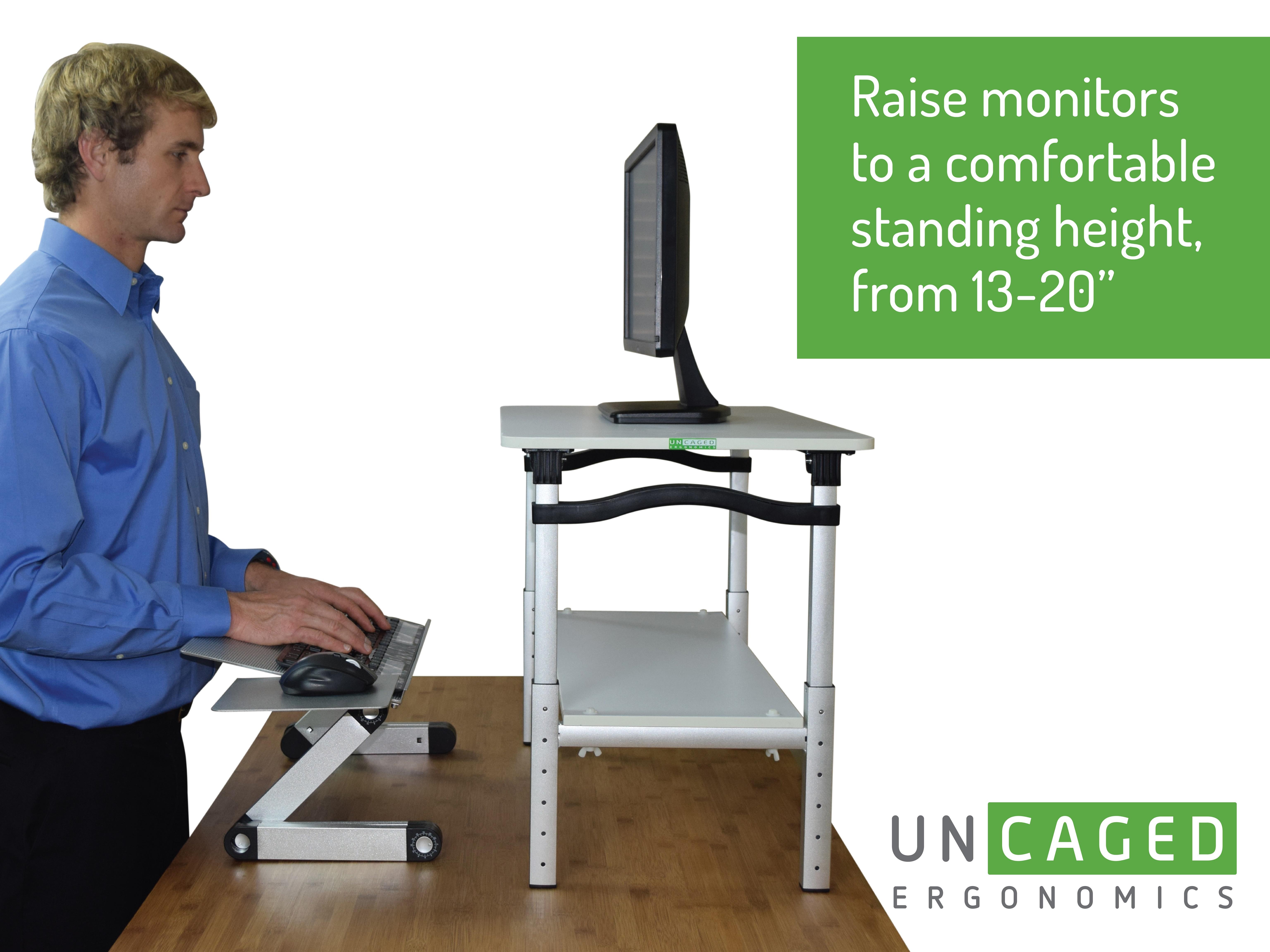 Lift Standing Desk Converter. Tall Adjustable Height Portable