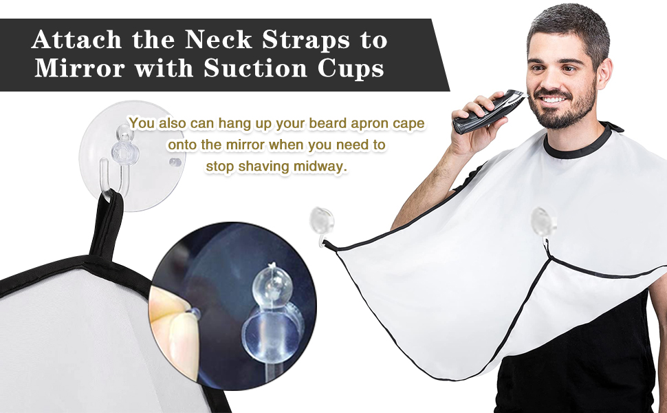 Shaving Beard Bib Grooming Apron With 2 Suction Cups 3 gsdh