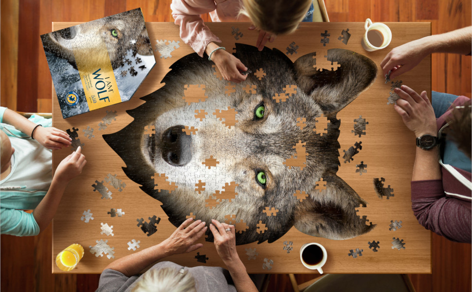 Madd Capp Puzzles - I AM Wolf - 300 Pieces - Animal Shaped Jigsaw Puzzle