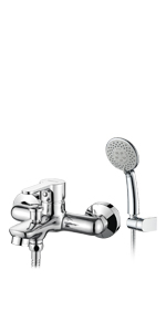 Miscelatore Monocomando GRIFEMA Per Vasca/Doccia - Con Flessibile Acciaio 1,5m E Doccetta 5 Vie, Cromo