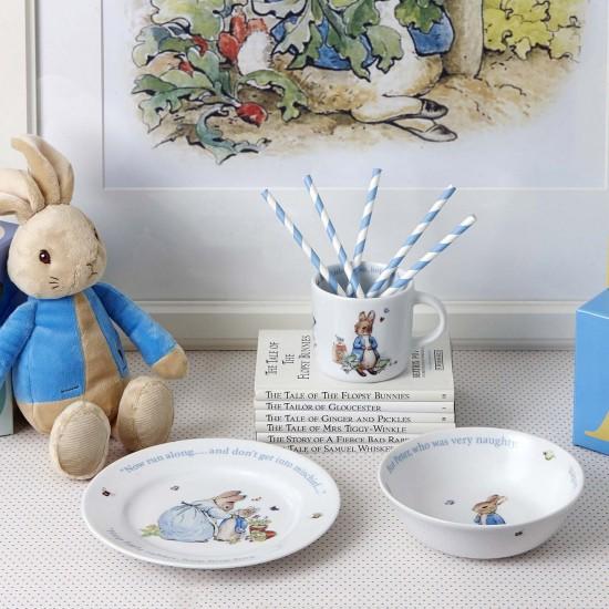 Amazon.com: Wedgwood Boy's Peter Rabbit 3-Piece Plate, Bowl and Mug Set ...