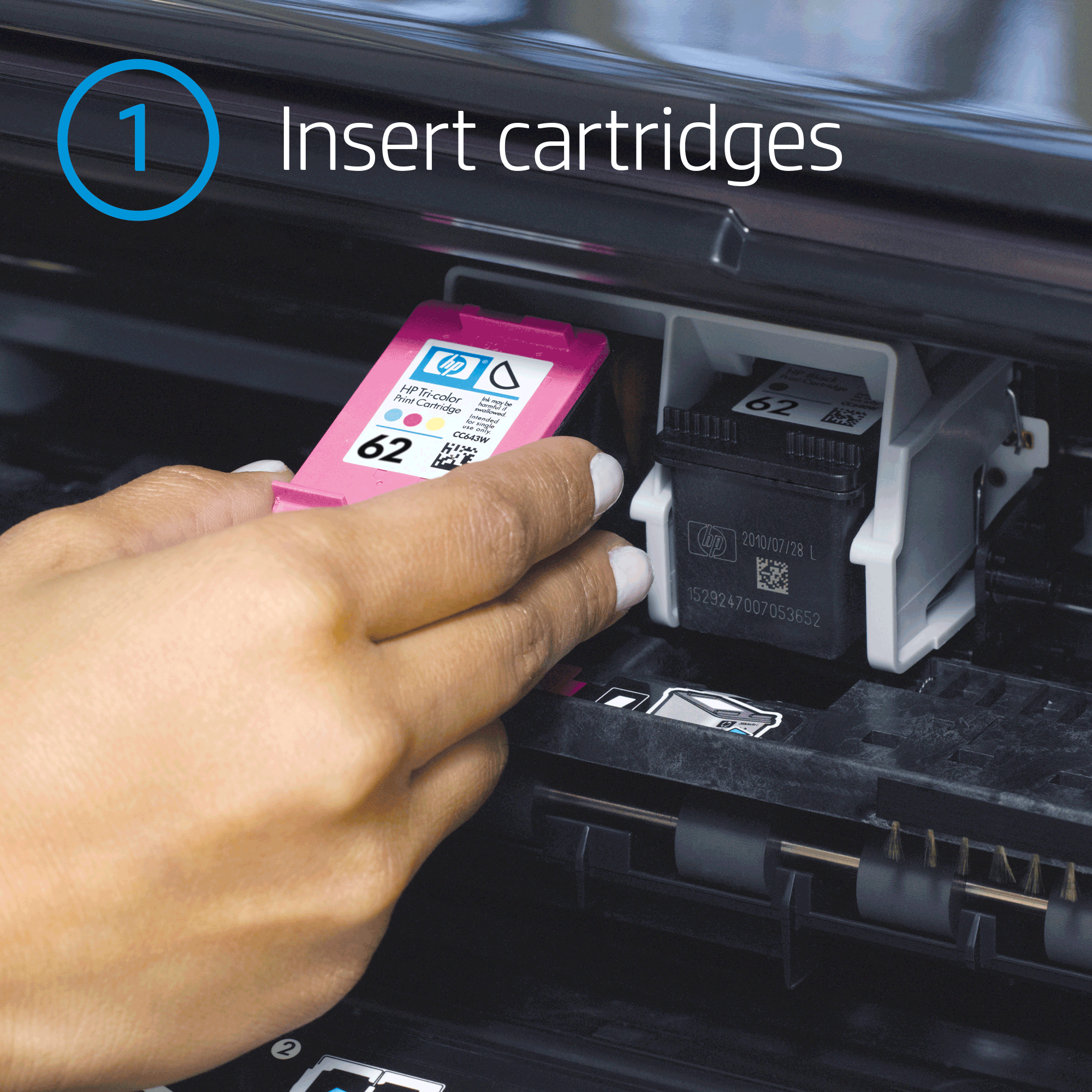 HP 62 Black & Tricolor Enrollment Instant Ink Kit with 20