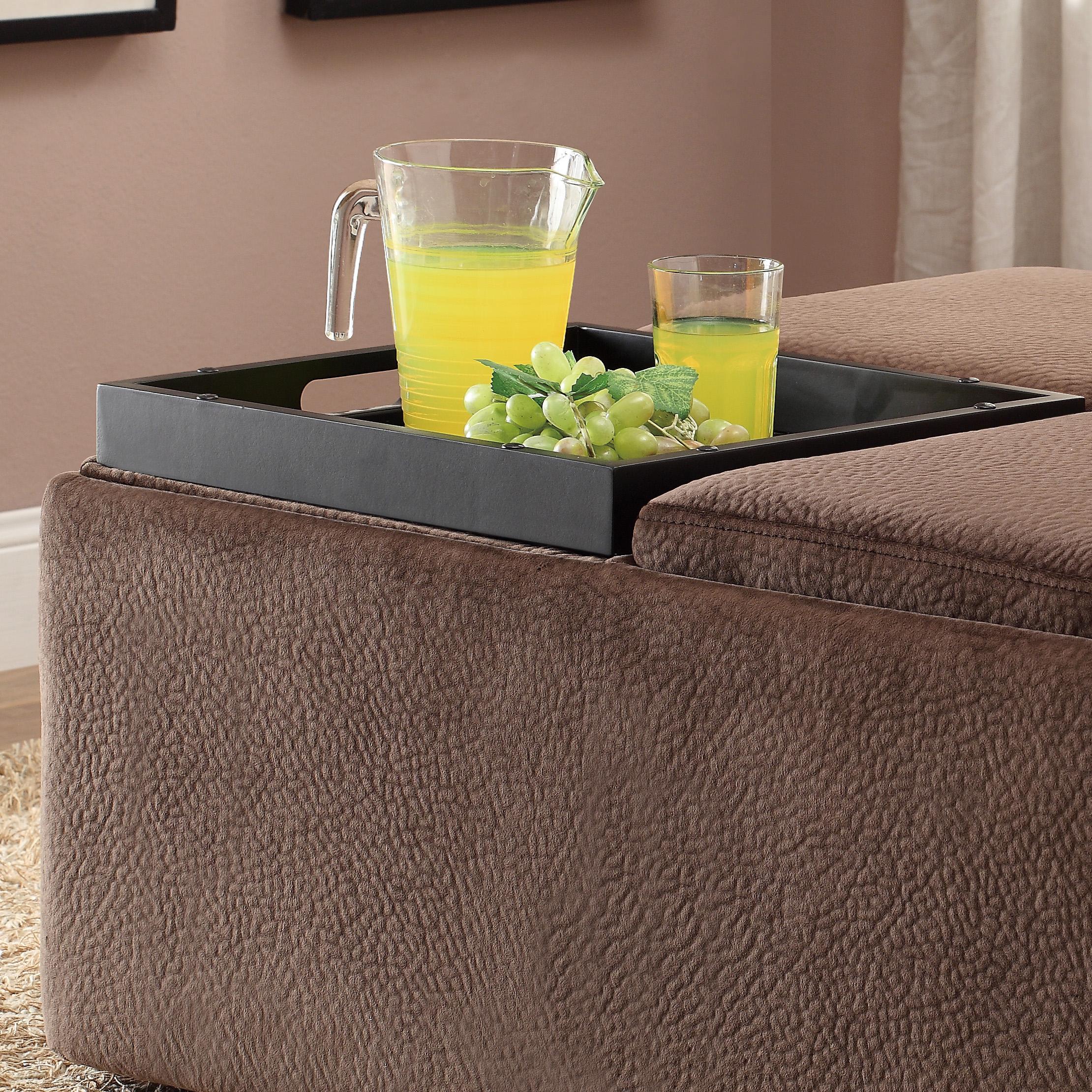 Homelegance 468CP Textured Plush Microfiber Storage Ottoman