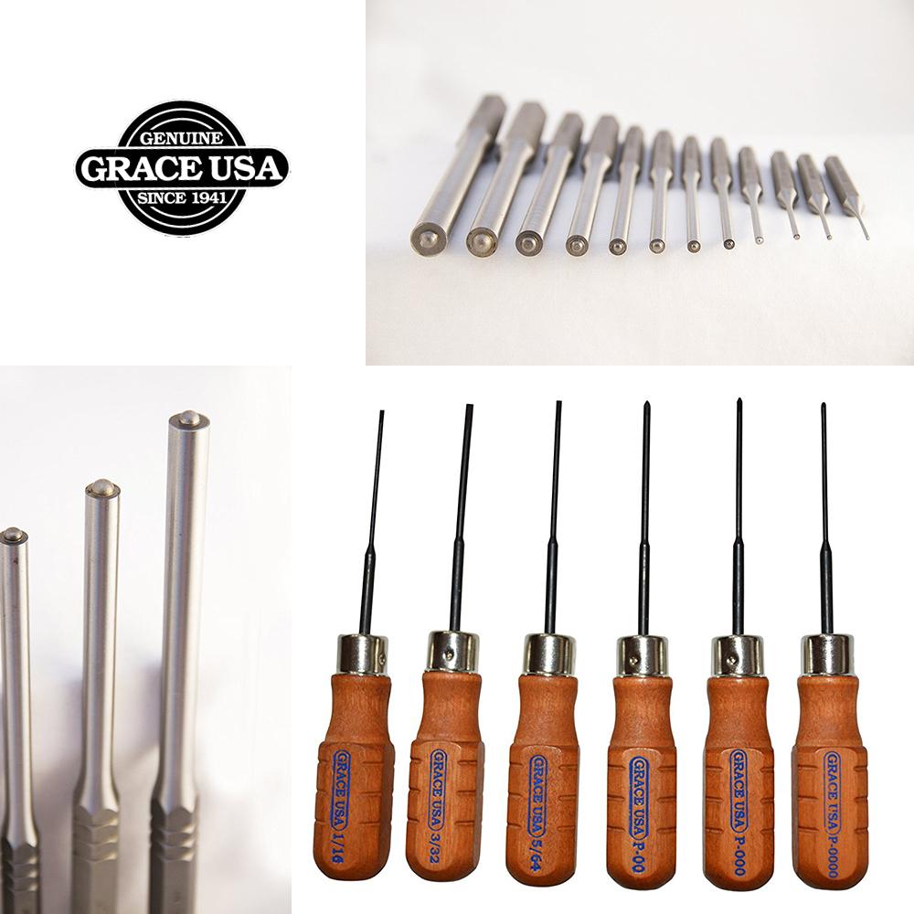 Grace USA Gun Care Brass Roll Pin Punch Set BRP8