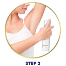 Spray directly on the underarm skin do not spray on clothes or broken/irritated skin
