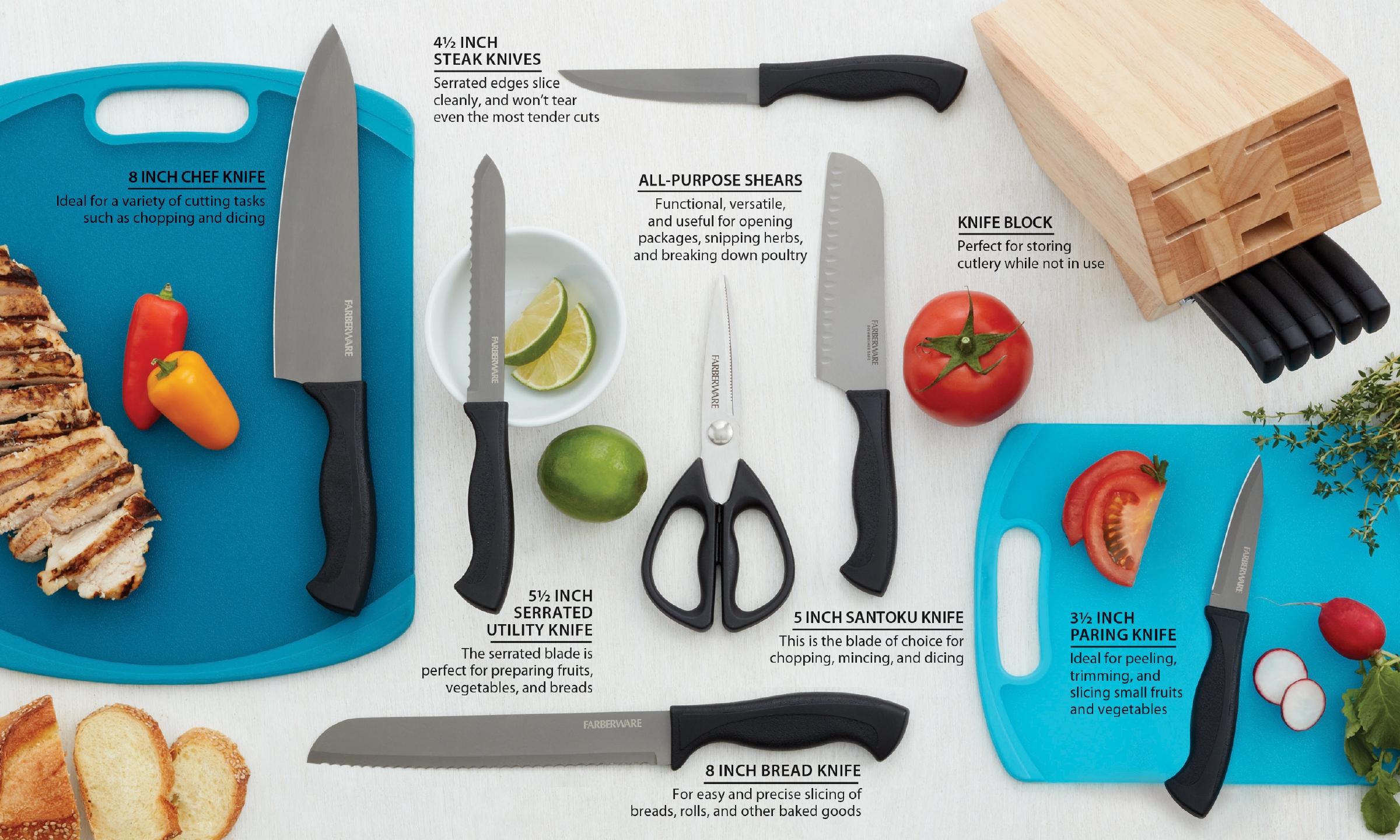 Farberware Knife Armor Dishwasher Safe 13Piece Knife Block