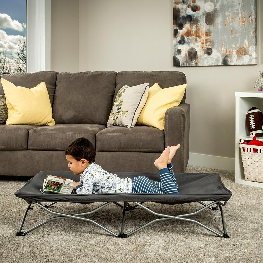 Regalo My Cot Portable Travel Bed, Grey, Includes Fitted