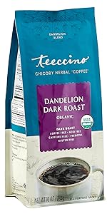 Teeccino Dandelion Dark Roast Herbal Coffee helps you quit coffee with a healthy coffee alternative