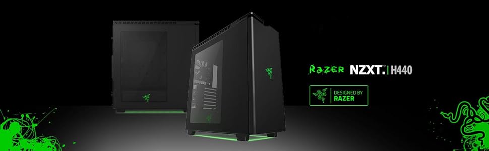 NZXT H440 razer ブラック PCケース NZXT Capa para computador H440 Razer Edition Mid Tower