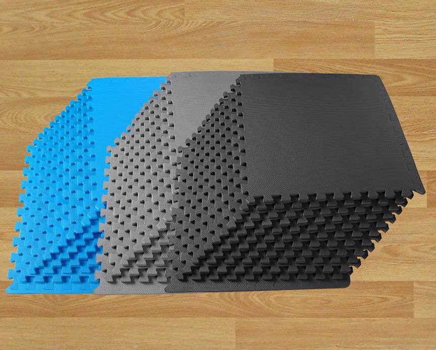 BalanceFrom Puzzle Exercise Mat with EVA Foam Interlocking Tiles, Black