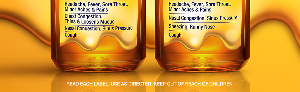 Vicks DayQuil & NyQuil Severe Honey Flavor Co-Pack, Cold & Flu Medicine, Relieves Headache, Fever, Sore Throat, Minor Aches & Pains, Nasal Congestion, Sinus Pressure, Stuffy Nose, and Cough, 2x12oz