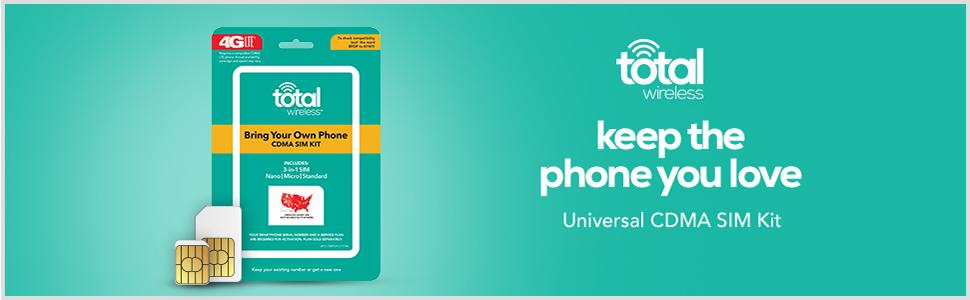 Total Wireless Universal CDMA Sim Kit Cell