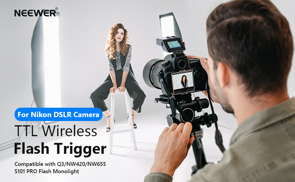 NEEWER QN TTL Wireless Flash Trigger(Transmitter and