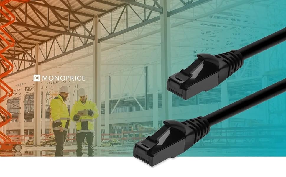 Monoprice Cat6A Flexible TPE Patch Cable 100 Feet Black