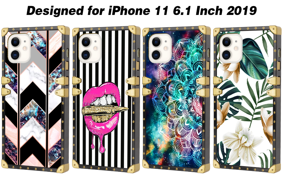 Square Case Compatible iPhone 11 2019 6.1 Inch Pink Lips