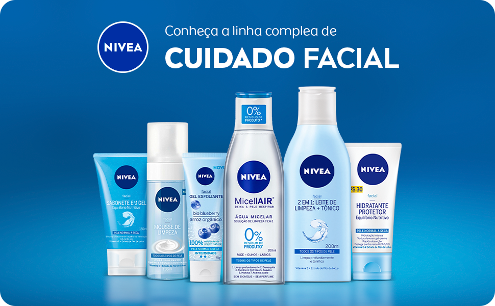 Conhe&#231;a a linha completa de cuidados faciais NIVEA.