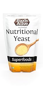 Foods Alive Nutritional Yeast Flakes | Non-Fortified, Plant Based, Vegan Cheese Powder Substitute