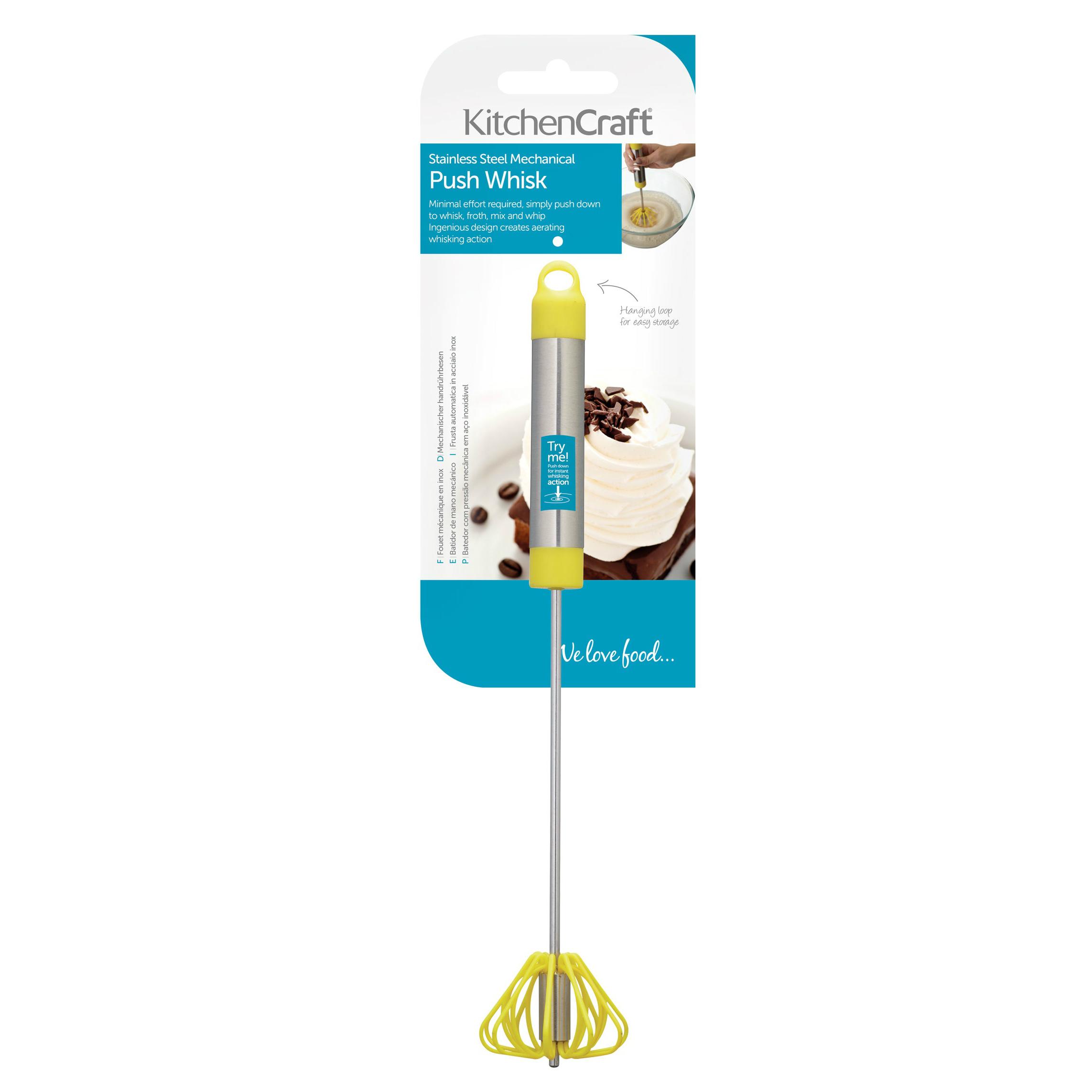 KitchenCraft Stainless Steel Mechanical PushAction Whisk Amazon.co.uk Kitchen & Home