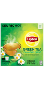 Lipton Green Tea Chamomile Mint K-Cups, 18 Count