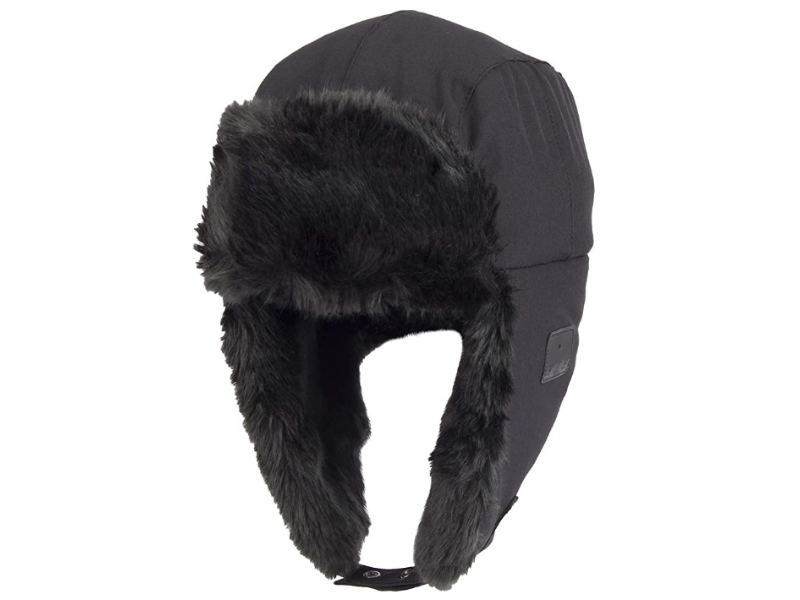 exact fit Men's Trapper Hat with Bluetooth Heaphones, Black