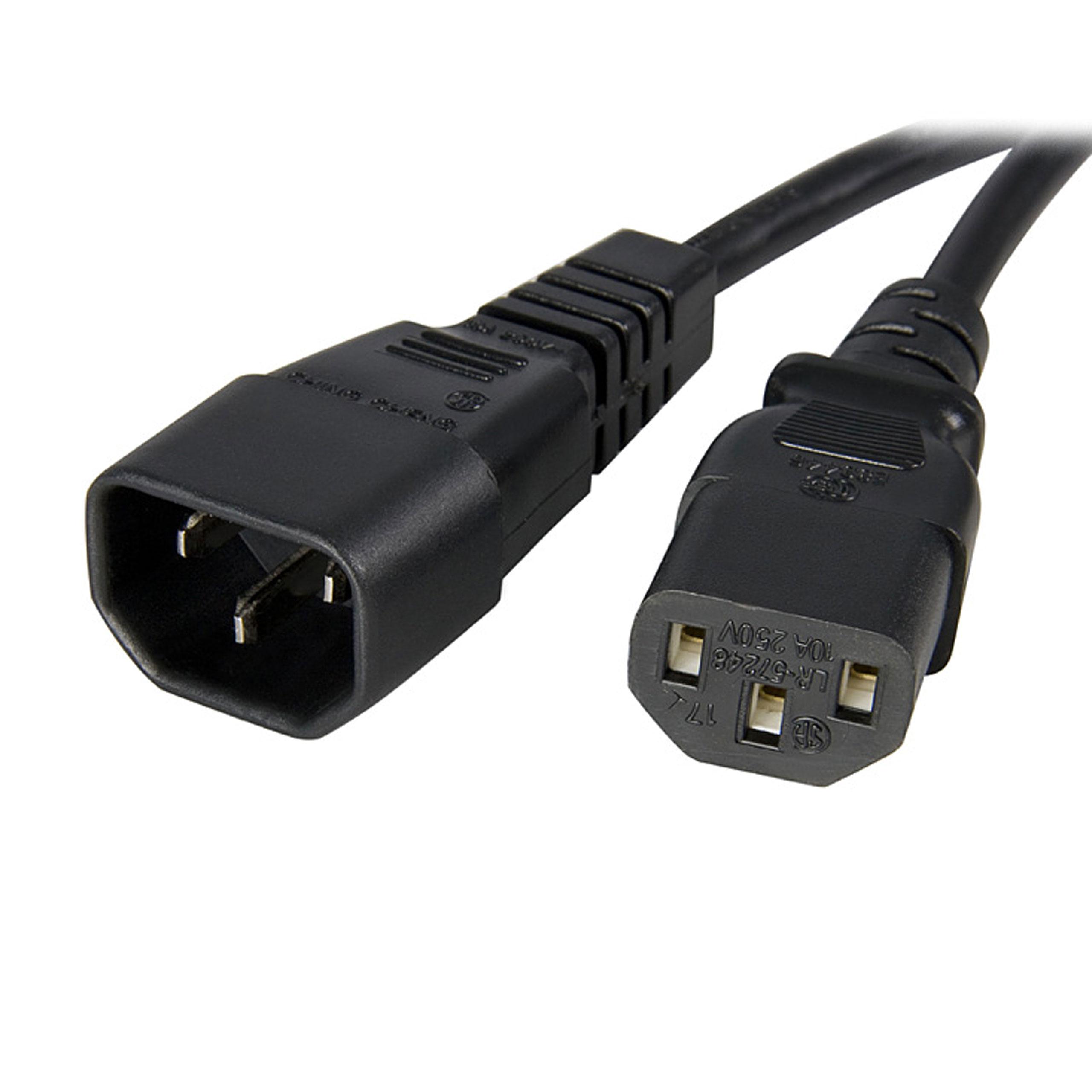 PXT100146 14 AWG Computer Power Cord Extension, C14 to C13