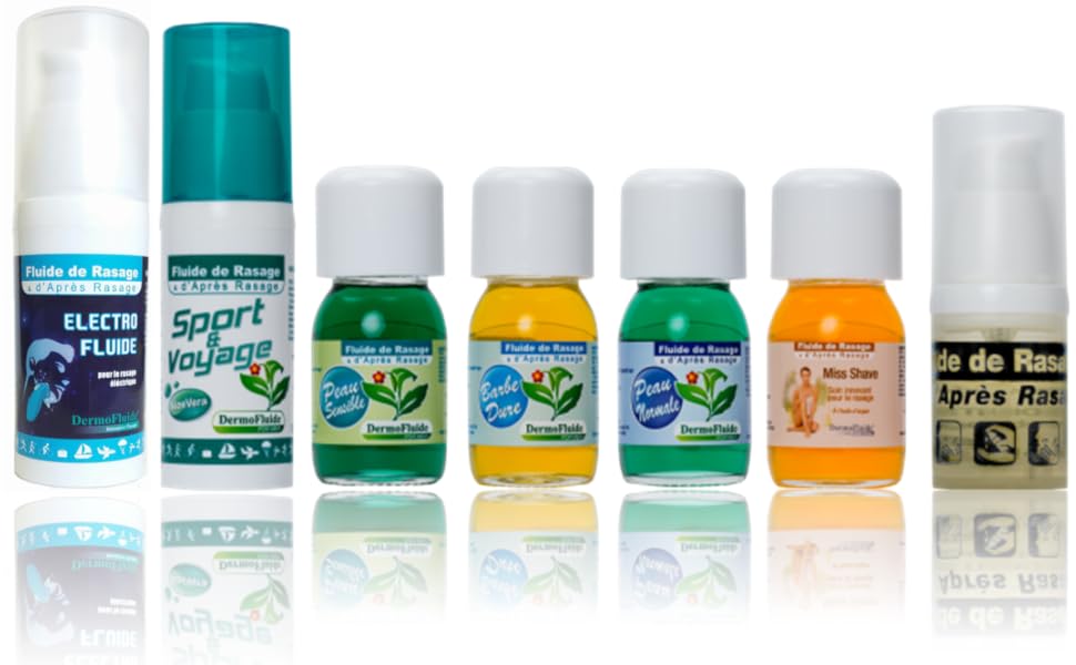 DermoFluide Serie Rasierflüssigkeit und Aftershave für den Bart mit ätherischen Ölen