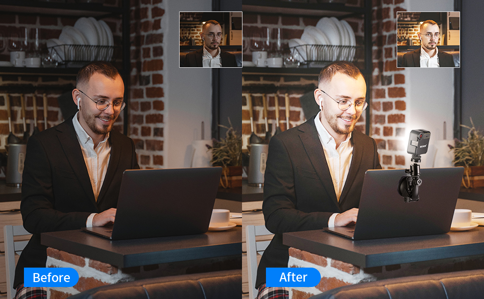 Neewer Video Conference Lighting Kit, Dimmable Laptop Light with Strong