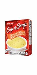 Lipton Cup-a-Soup Cream of Chicken, 4-Count, 2.4-Ounce Box