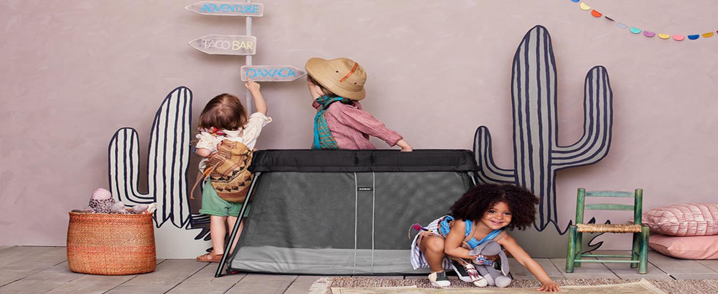 BABYBJÖRN Travel Cot Light + Fitted sheet, Polyester, Black Amazon.co