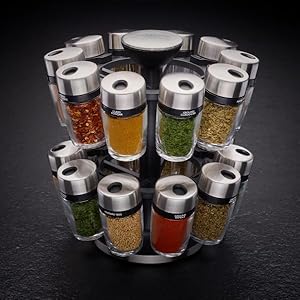 Cole & Mason Herb and Spice Carousel, Silver, 20 Jar: Amazon.co.uk: Kitchen & Home