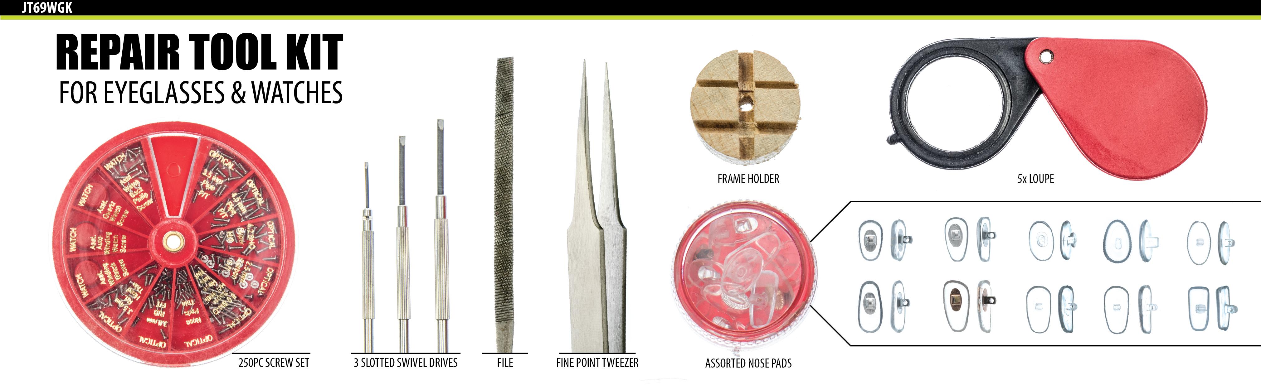 SE JT69250 250Piece Set of Eyeglass and Watch Repair