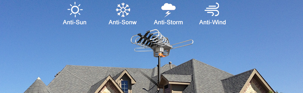 Tv Antenna Outdoor Amplified Hdtv Antenna 150 Mile Motorized With Adjustable Antenna Mount Pole For 2 Tvs Support Uhf Vhf 4k 1080p Channels Wireless Remote Control 33ft Coax Cable Amazon Ca Electronics