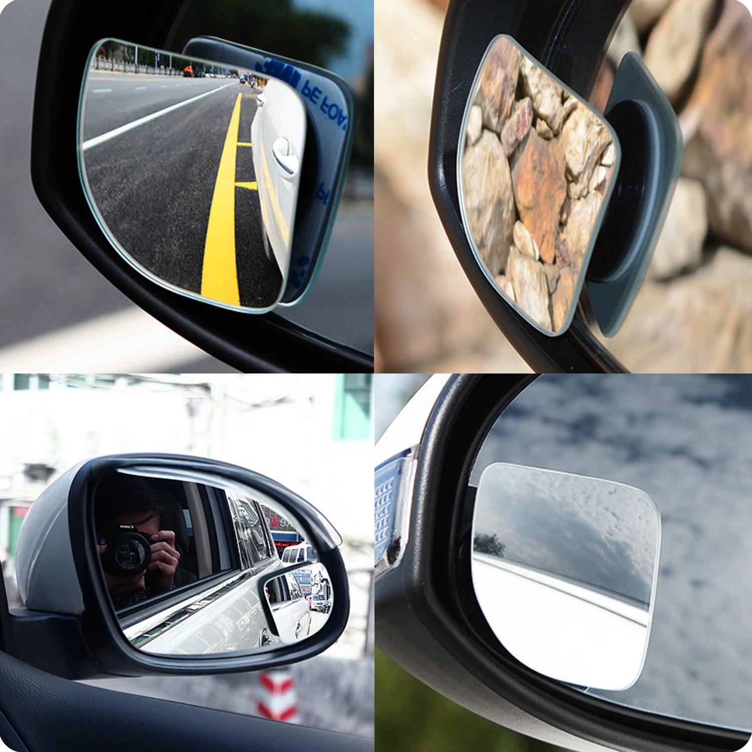 Fan Shape 360 Degree Rotate Sway Adjustabe Blind Spot Mirrors, Ampper