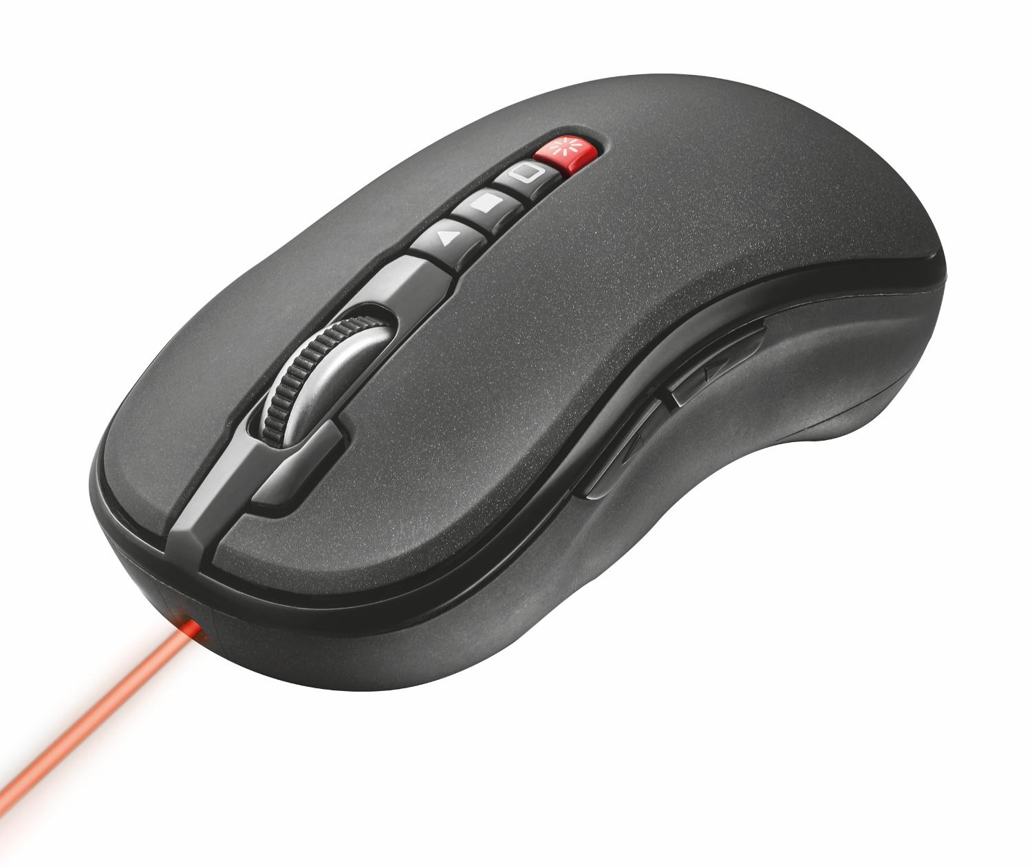 Trust Premo 2in1 Wireless Silent Mouse and Clicker Presenter with Red