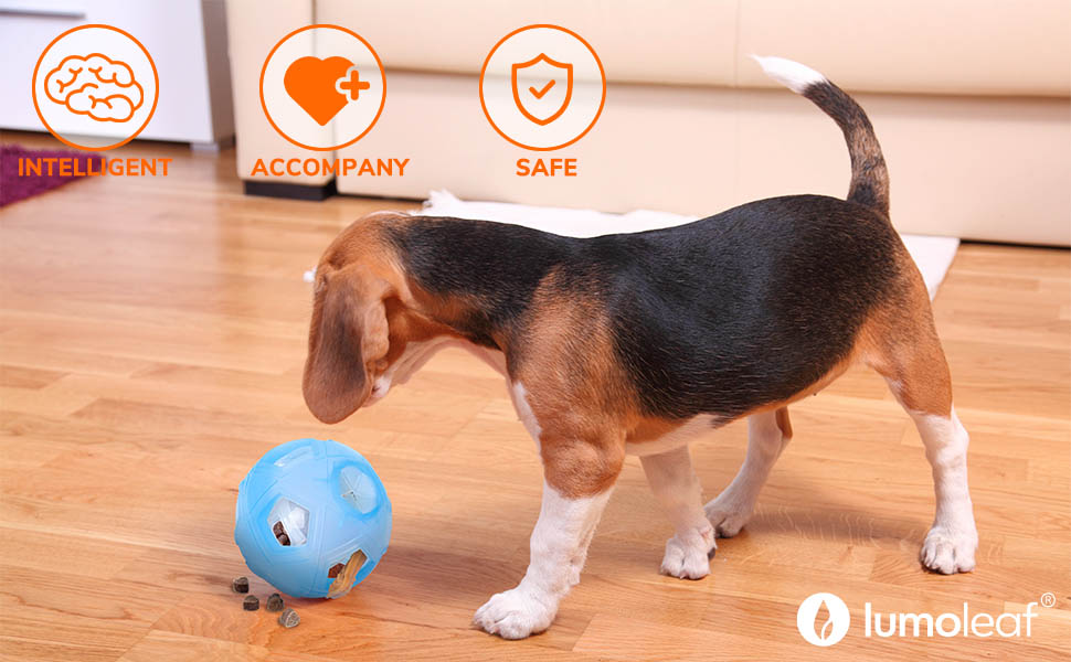Dog Treat Ball, 5” Interactive IQ Treat Dispensing Ball Toy with