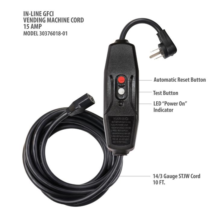 Tower Manufacturing 30338175 10' Length, 15 amp Vending